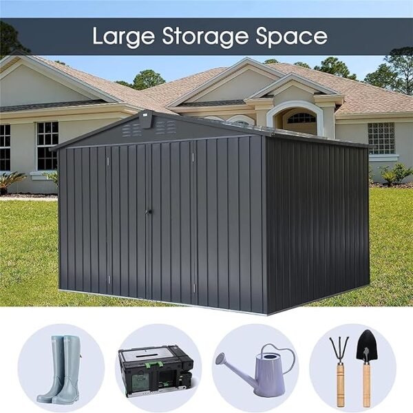 10x8ft Metal Outdoor Garden Shed For Sale