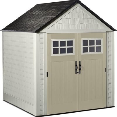 7x7ft Durable Weatherproof Resin Outdoor Storage Shed