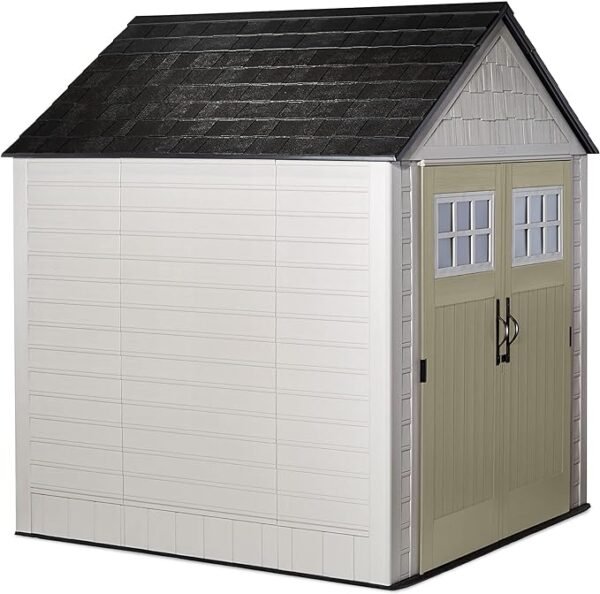 7x7ft Durable Weatherproof Resin Outdoor Storage Shed