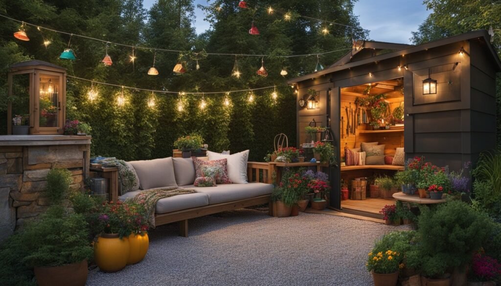 outdoor storage shed decoration