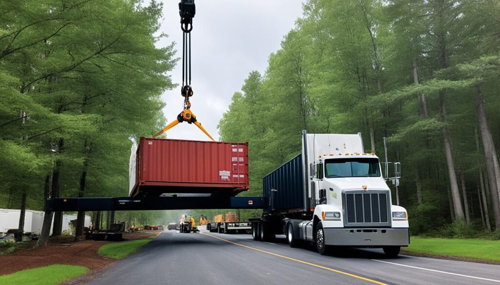 shipping container delivery and transportation