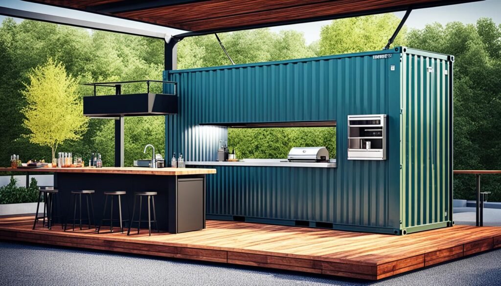 40 ft shipping container outdoor kitchen