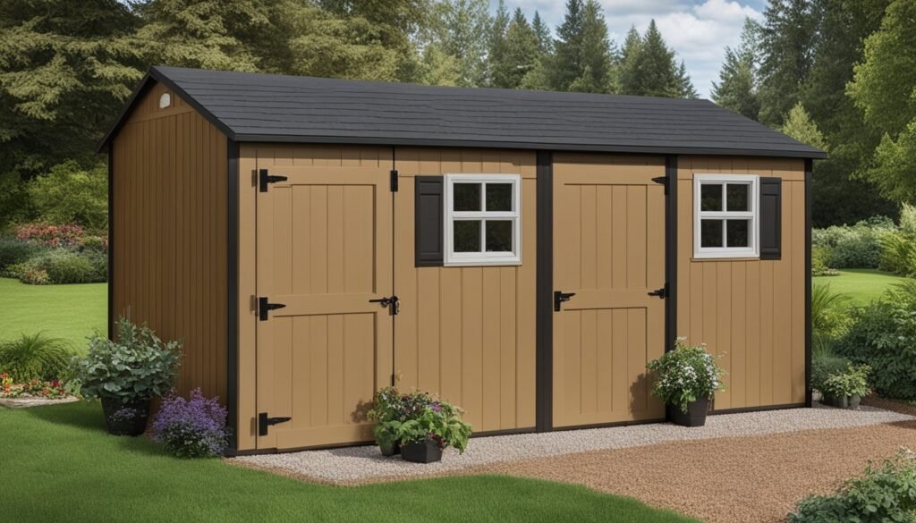 resin outdoor storage shed assembly